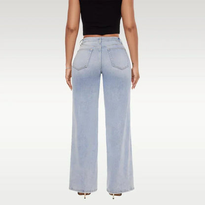 Mid-Low Rise Stretch Wide-Leg Baggy Jeans