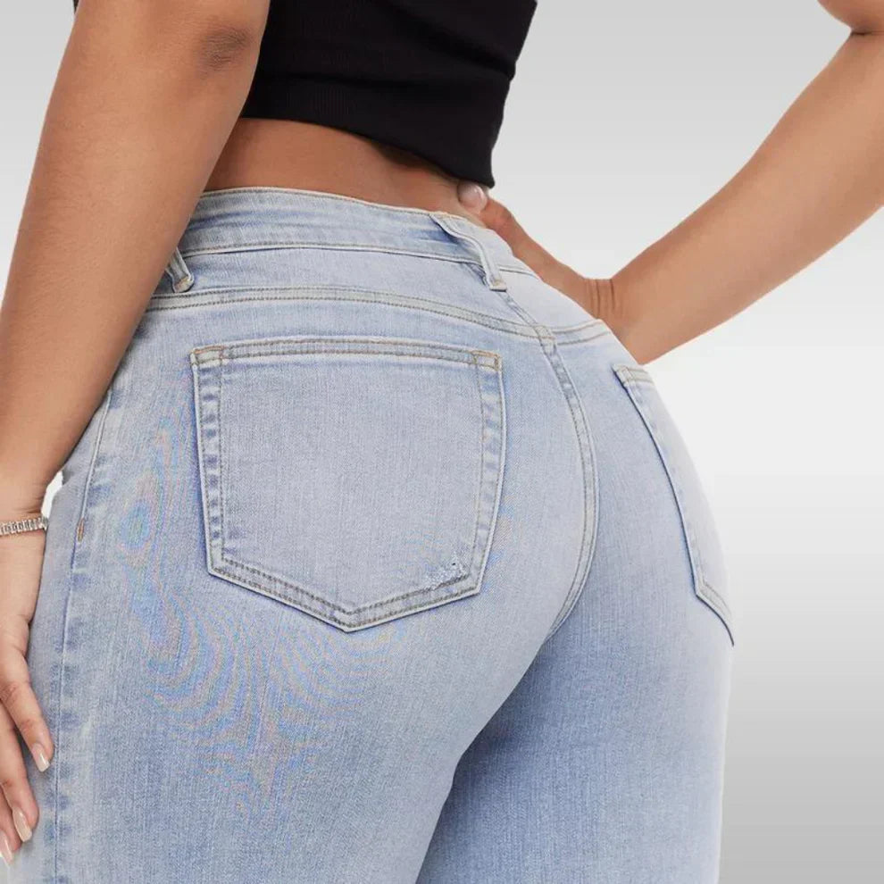 Mid-Low Rise Stretch Wide-Leg Baggy Jeans